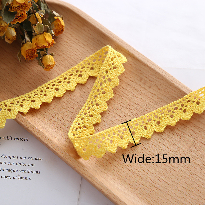 2/5Yards 15mm Width Sewing Fabric Cotton Lace Trim Decoration DIY Decorative Lace Sofa Curtain Bedding Accessories Lace Crafts