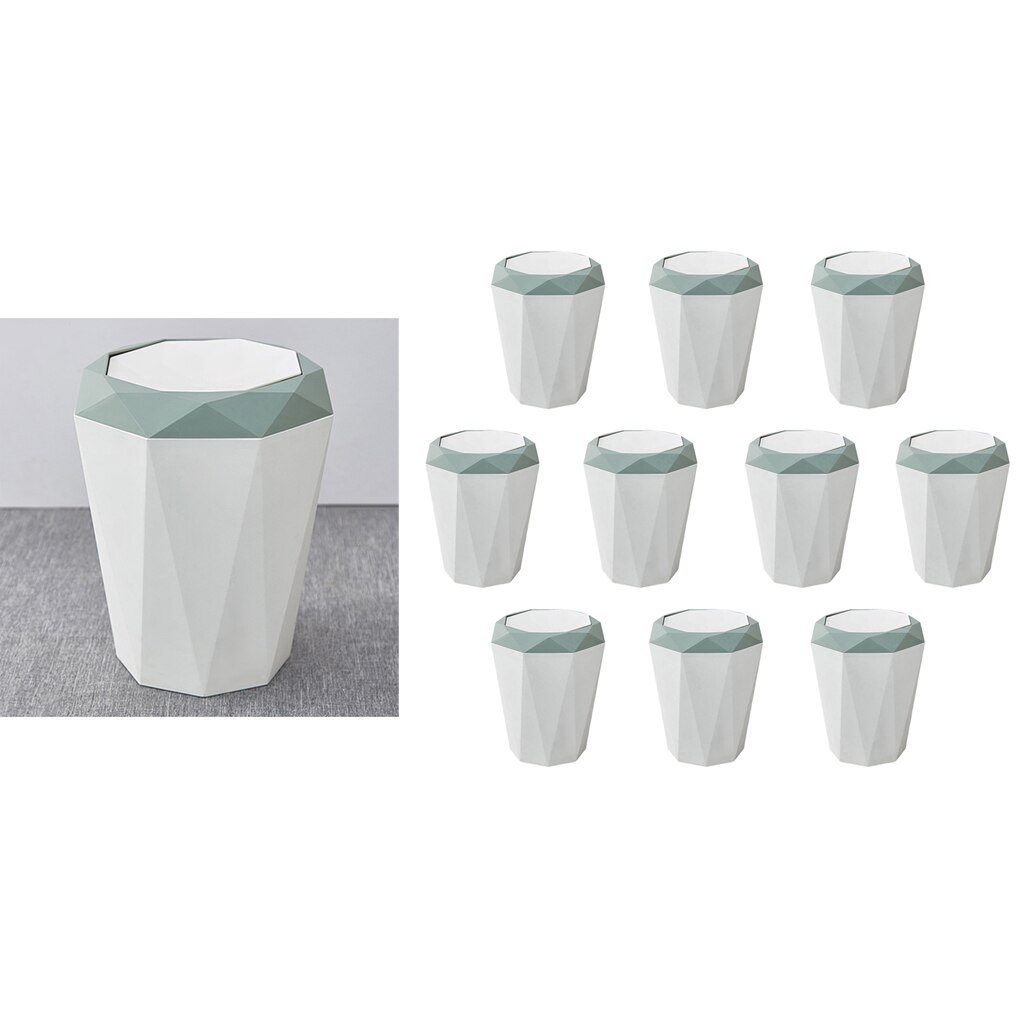 10Pcs Plastic Home Waste Rubbish Garbage Bin Trash Can Kitchen Indoor Hotel