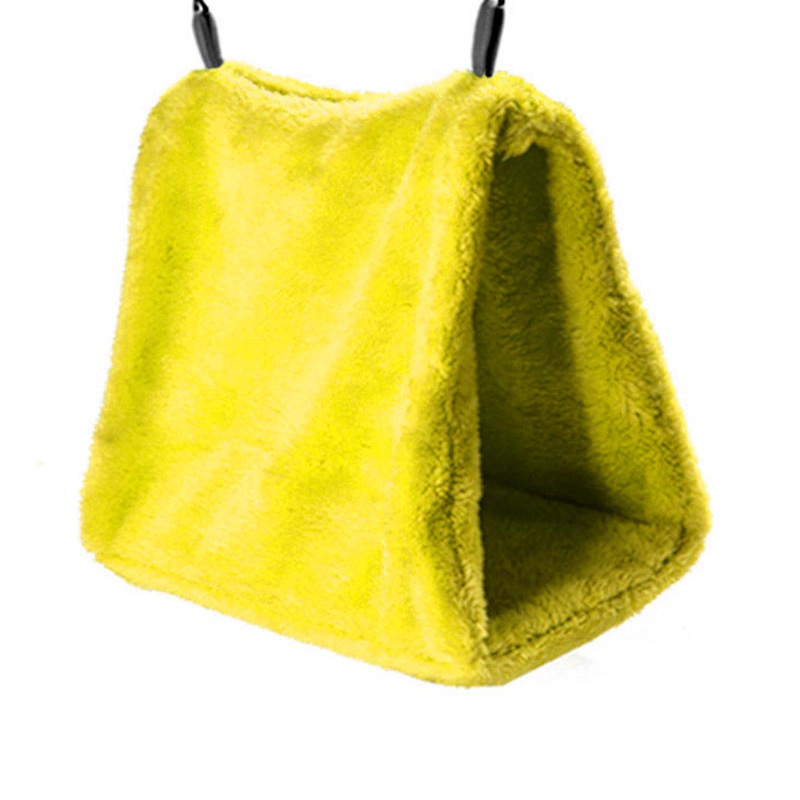 Vogelkooi Papegaai Warm Hangmat Kooi Voor Vogels Nest Zachte Pluche Tent Bed Opknoping Cave Hamster Papegaai Huis Pajaros Vogel levert: Yellow / 21X14X18cm
