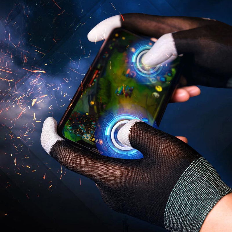 2Pcs Mobiele Game Gaming Handschoenen Voor Gamer Transpiratie Anti-Slip Touchscreen Vinger Mouw Ademend Mobiele Gaming Handschoenen