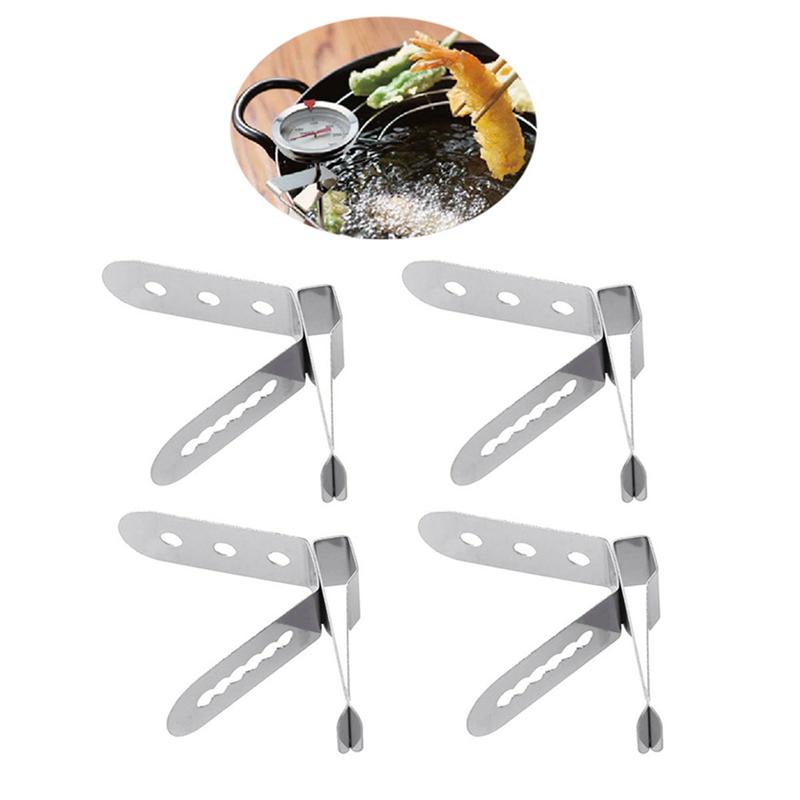 Thermometer Holder Heat-Resisting Stainless Steel Universal Secur Clip Coffee Cup Clip Probe Clip for Restaurant Picnic