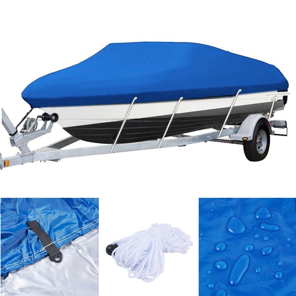 13 ' /14 ' /15 ' /16ft v-skrov båtöverdrag trailerbar runabout fisk skidbåt marin vattentät 210d tunga