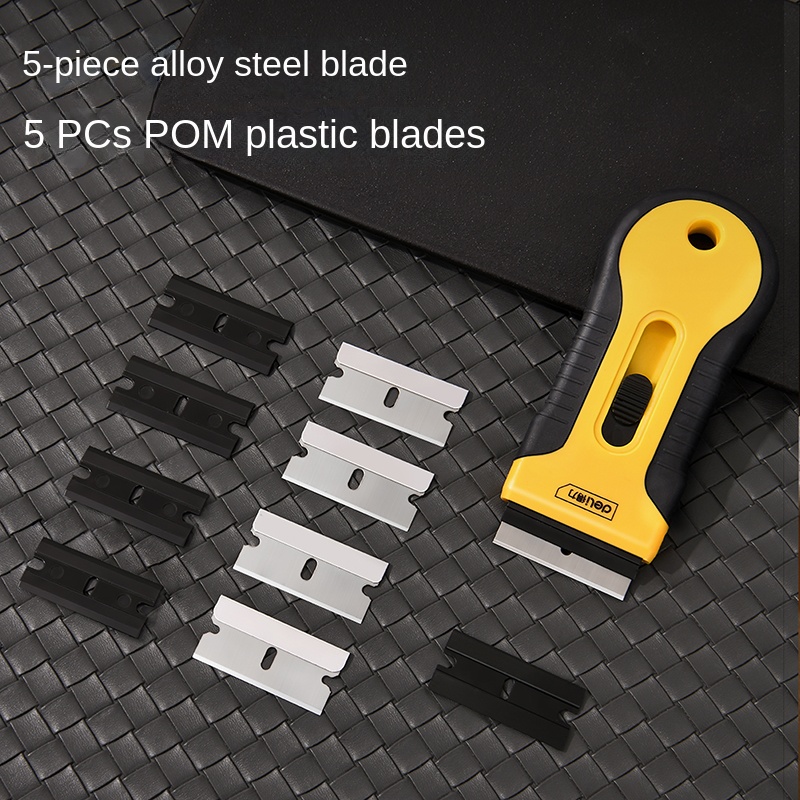 Herramienta de limpieza Deli, pala raspadora de Metal, cuchillo de limpieza multifunción para suelo, pared y ventanas, herramientas manuales para el hogar, cuchillas raspadoras limpias: Amarillo claro