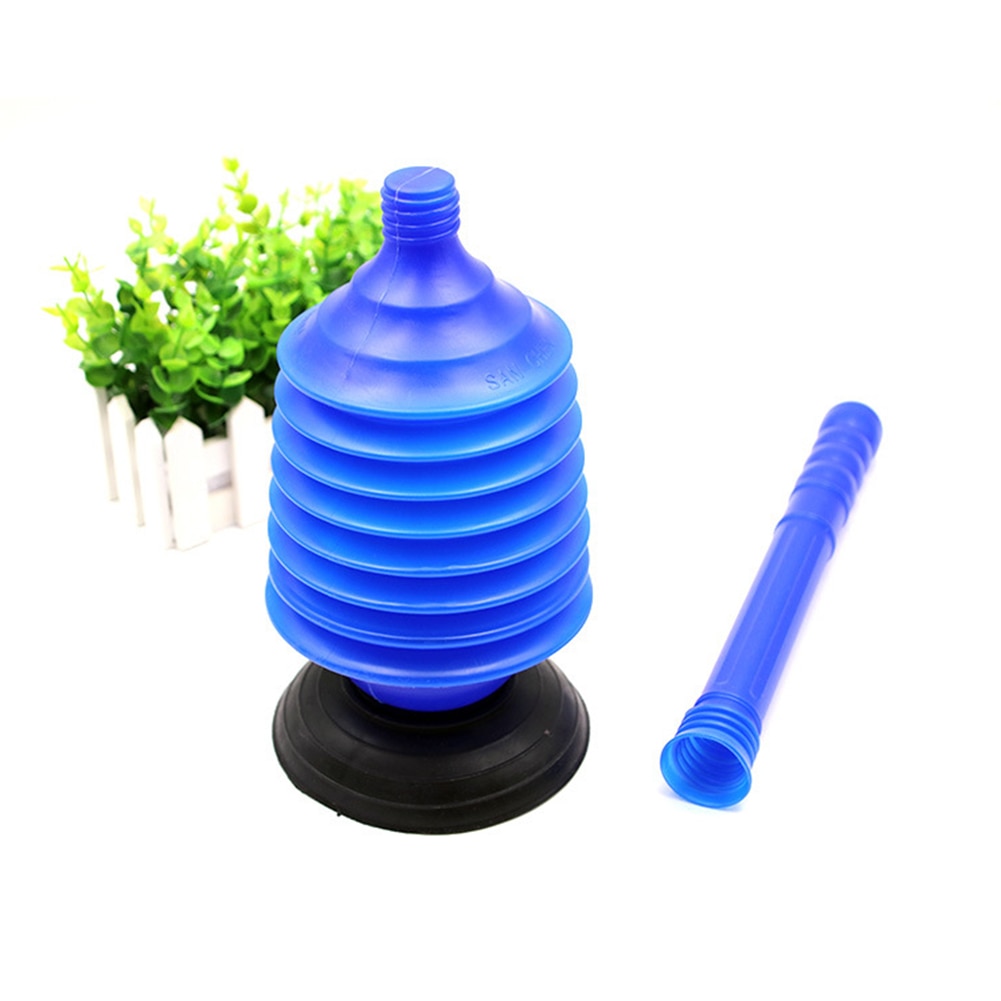 Durable Cleaner Floor Drain Concertina Unblock Sink Sucker Kitchen Blue Toilet Plunger Rubber Multifunctional Bathroom