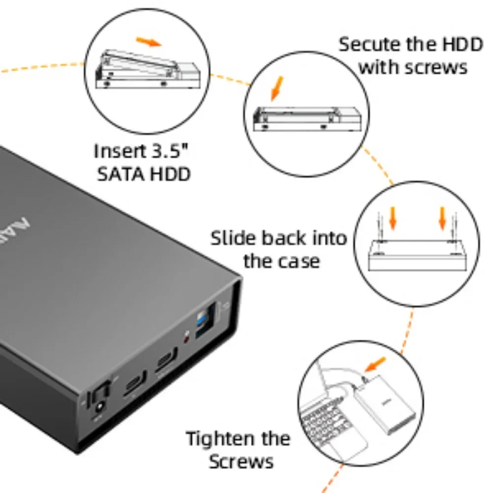 Maiwo hårddiskhölje 2.5 '' /3.5 '' sata till usb 3.0 hårddiskhölje för ssd-disk hårddiskbox usb  c 3.1- hölje hd externt hårddiskhölje