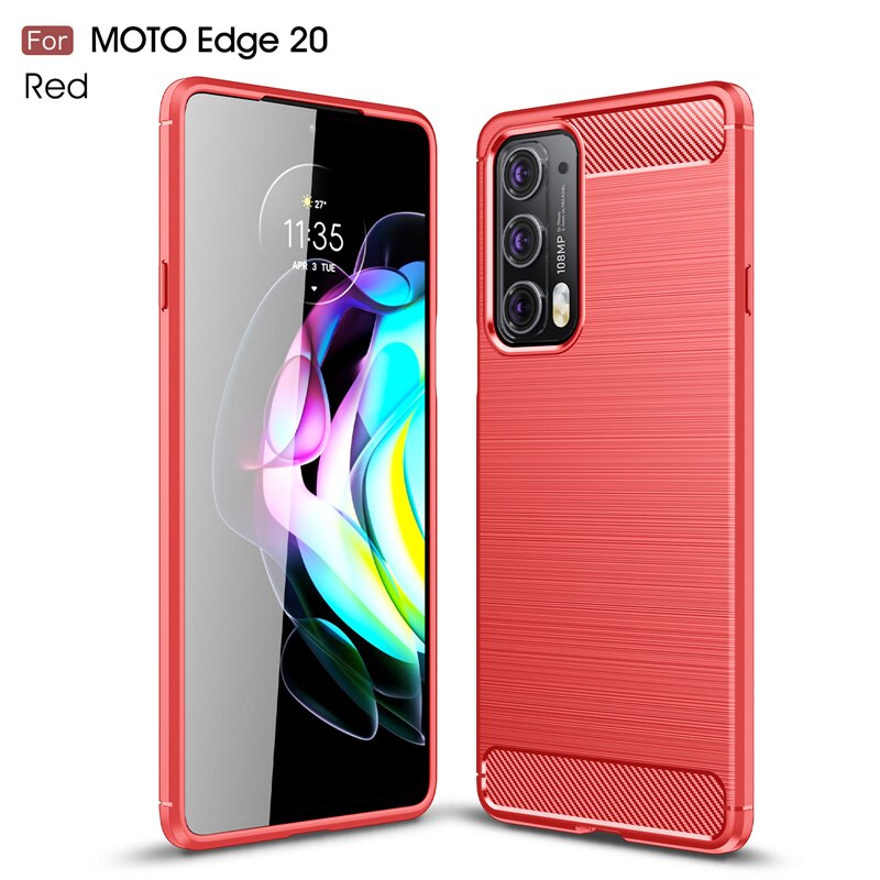 Per Cover Motorola Moto Edge 20 custodia per Moto Edge 20 Coque Back custodia morbida antiurto per Moto Edge 20 Lite Fusion S Pro Fundas: For Moto Edge 20 Pro / Red