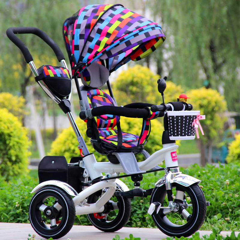 Cabriolet håndtag baby tricycle klapvogn ridning cykel bil rejsesystem foldning sidde fladt liggende barn trike babyvogn