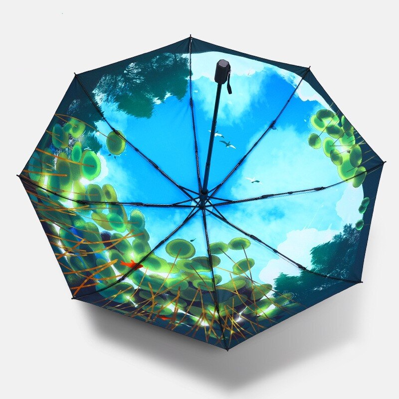 Dual-use Sunny Rain Umbrella Women 3 Fold Umbrella Sun Protection UV Protection Vinyl Unique Umbrella for Girls