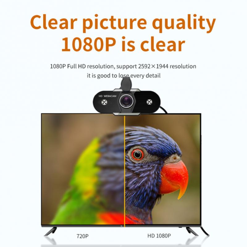 Webcam Full Hd 2K/1080P/720P/480P Video Web Cam Autofocus met Microfoon Usb Webcam 1080P Web Camera Voor Pc Desktop Laptop
