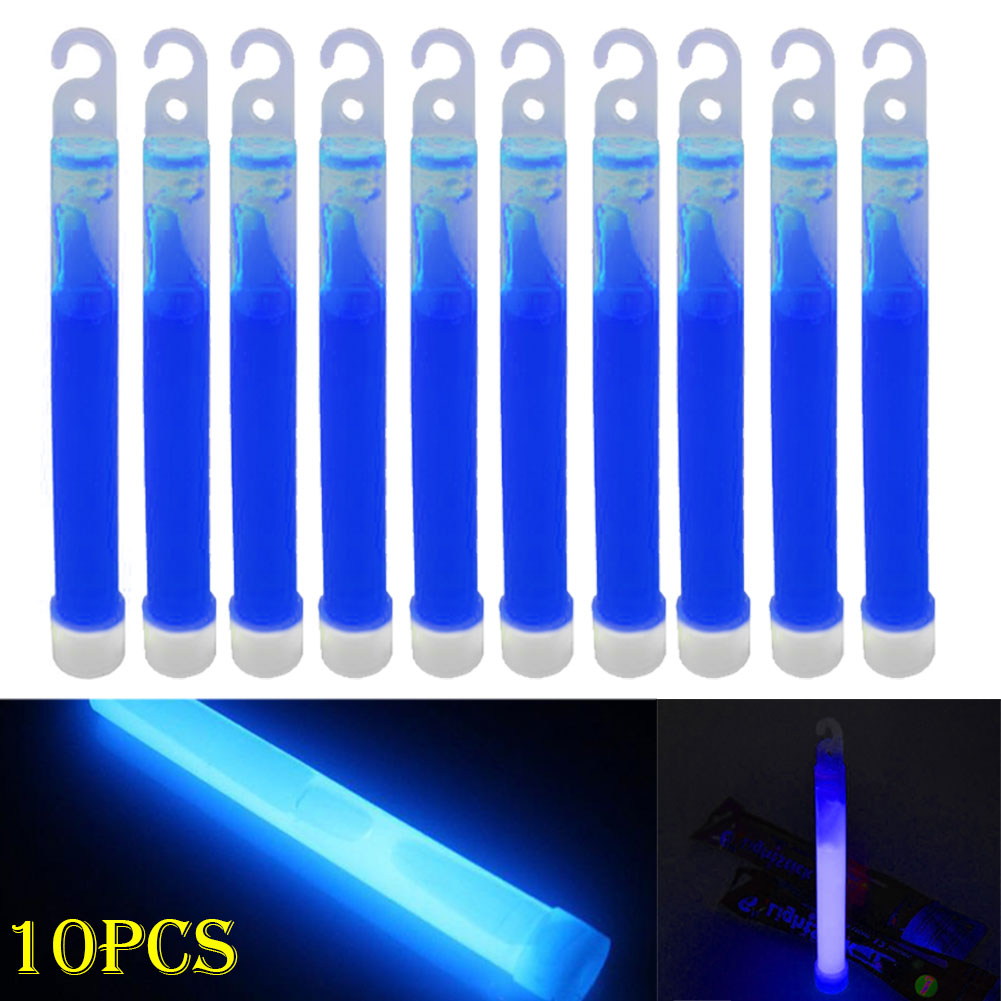 10pcs 6inch Industrial Grade Glow Sticks Light Stick Party Camping Emergency Lights Glowstick Chemical Fluorescent M09: Blue