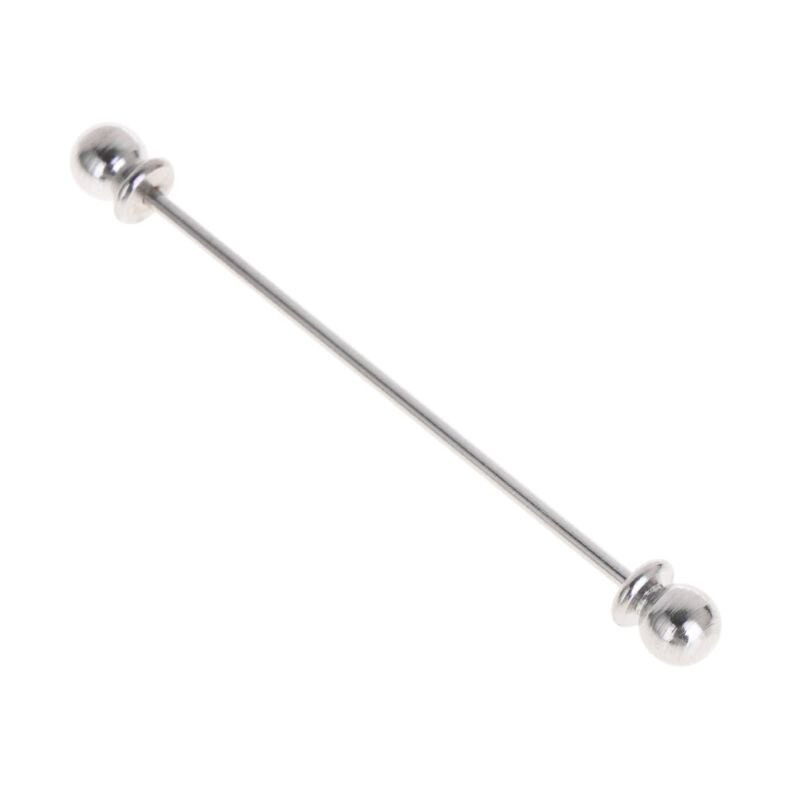 Men Shirt Pins Tie Clip Collar Clasp Luxury Business Wedding Brooch Bar Ornament HX6F: Silver Plated