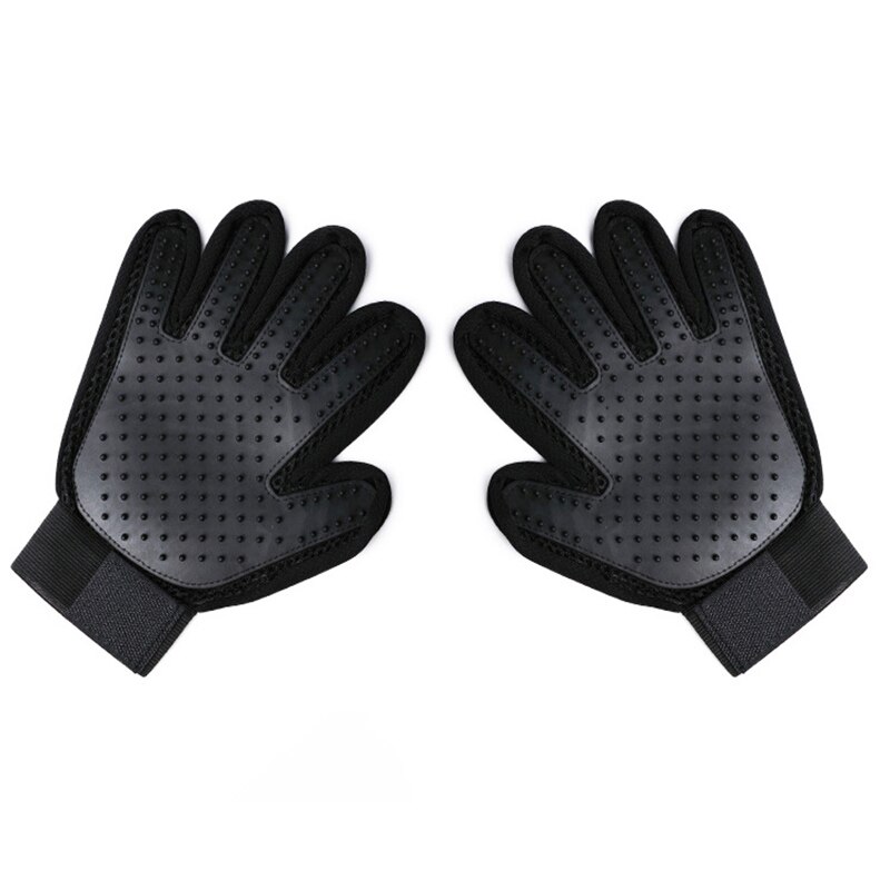 Gants de toilettage pour chats, peigne pour animaux, brosse de bain pour animaux de compagnie, Massage pour chiens, fournitures de nettoyage pour animaux de compagnie: left hand / black