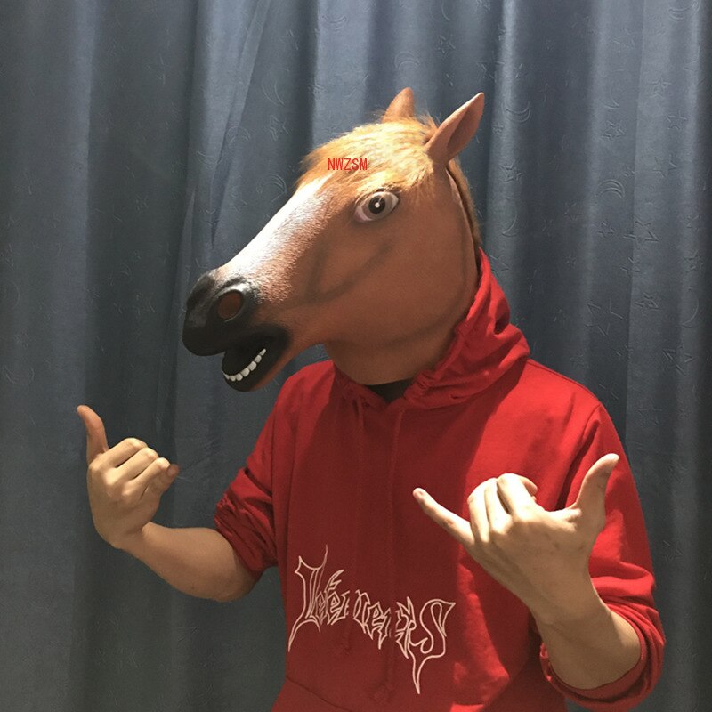 Halloween maske ball cosplay latex hest hodet maske dyr hodet sett hest maske hund hest jun hest maske