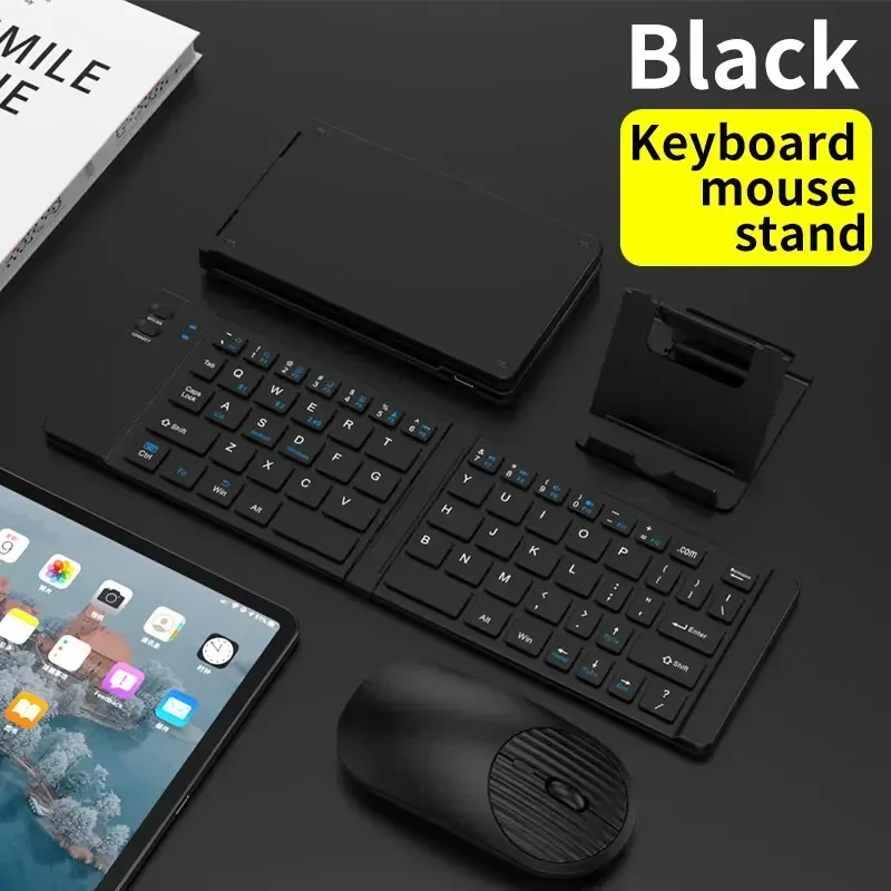 Tragbare Tastatur und Maus Bluetooth schlanke Falt tastatur Tablette-Telefonst änder wiederauf ladbar 2,4g für iPad Smartphone Laptop: Ziegel verrotten
