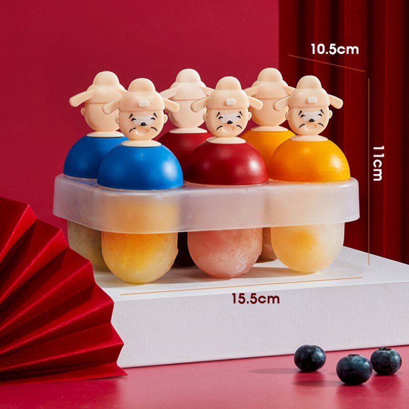 6 Hole Reusable Ice Cream Mould Homemade Popsicle Molds Plastic Ice Mold Popsicle Rocket Popsicle Mold With Handle Kitchen Tools: 03 6-holes