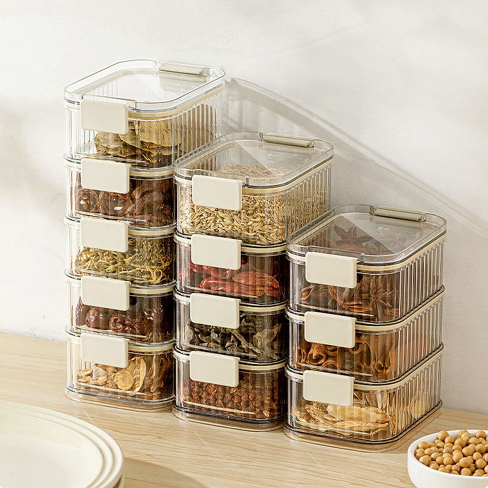 Stevige Transparante Verzegelde Potten Stapelen Keukenopberggereedschap Keuken Verzegelde Dozen Grote Capaciteit Voedselopbergdoos