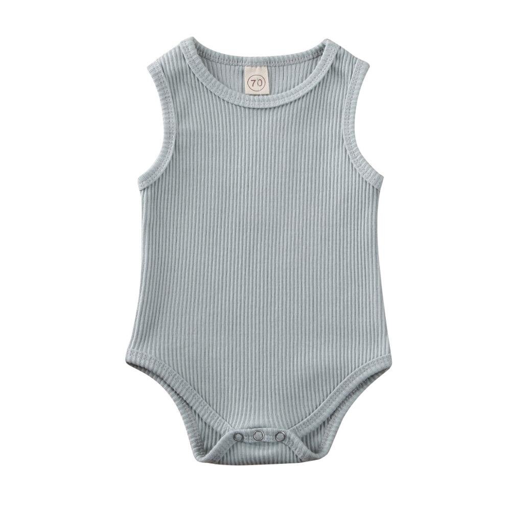 0-24m zomerse babyjongens-meisjeskleding van het merk mouwloze effen romper jumpsuit babyjongens-meisjes katoenen zomeroutfits: D / 24m