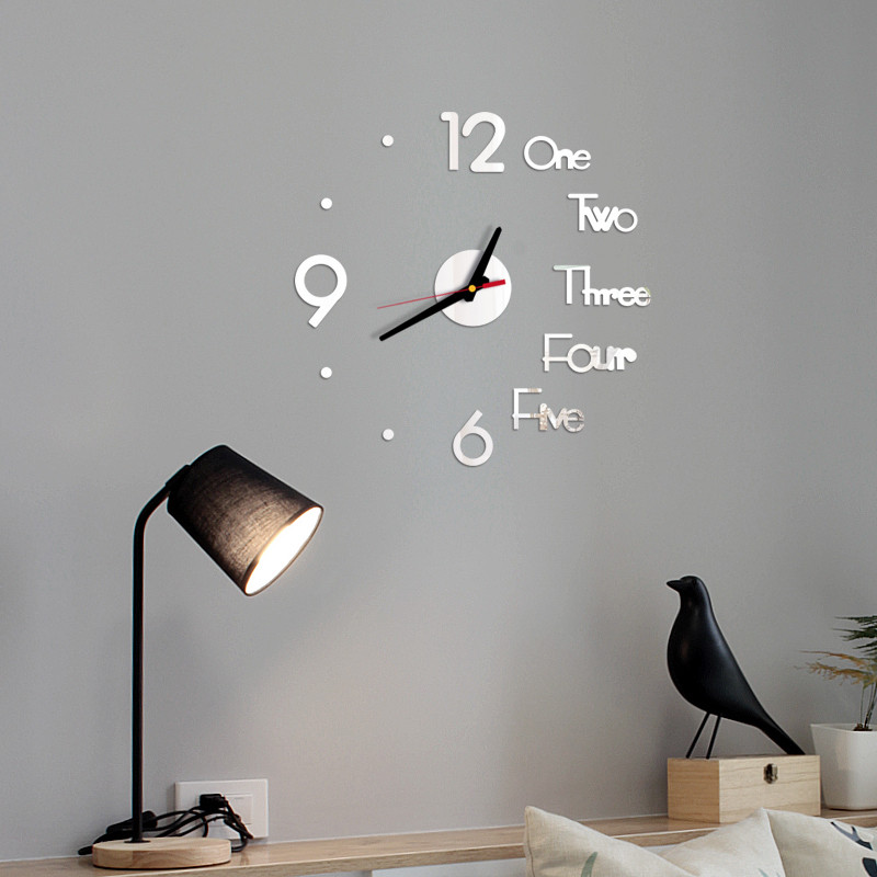 DIY Wandklok 3D Spiegel Oppervlak Sticker Home Office Decor Klok Home Decor Art Giant Wandklok Horloge Met Romeinse cijfers Klok