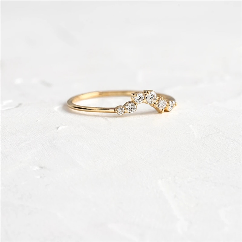 Roxi Elegante Geometrie Onregelmatige Kristal Gouden Ringen Voor Vrouwen Ringen Sieraden 925 Sterling Zilveren Ringen Harten Trouwringen