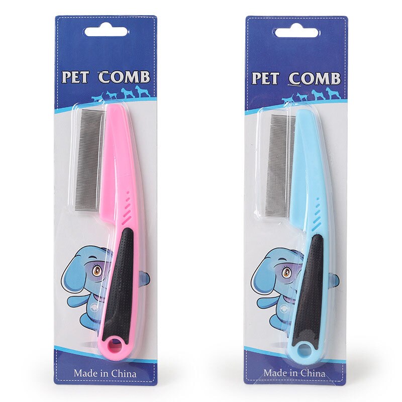 Peine para pulgas para mascotas, suelto, removedor de garrapatas para perros, gatos, mascotas pequeñas, herramienta de aseo para cabello corto y largo, ligero