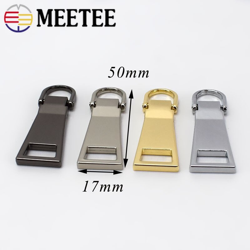 5Pcs Detachable Metal Pullers for 8# 10# 15# Zipper Sliders Head Zip Repair Kits Pulls Tab DIY Handmade Sewing Craft ZT109