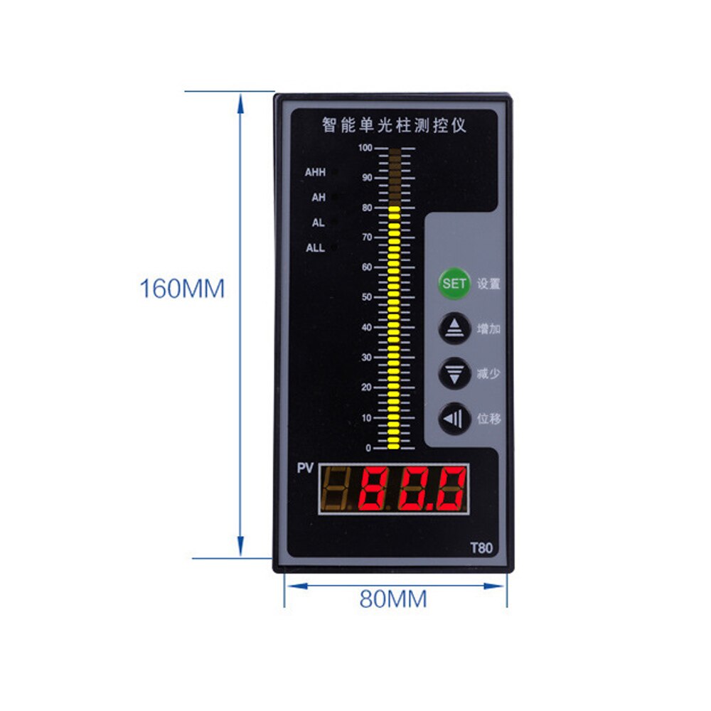 T80 Intelligent Light Column Display Integral Liquid Oil Water Depth Detector Controller with LCD Display