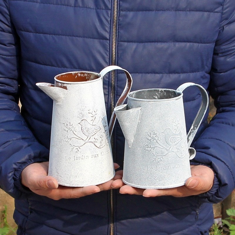 Flores cubo barril de Metal jarrones Estilo Vintage adornos de jardinería para el hogar Retro Metal artesanía arreglo de flores