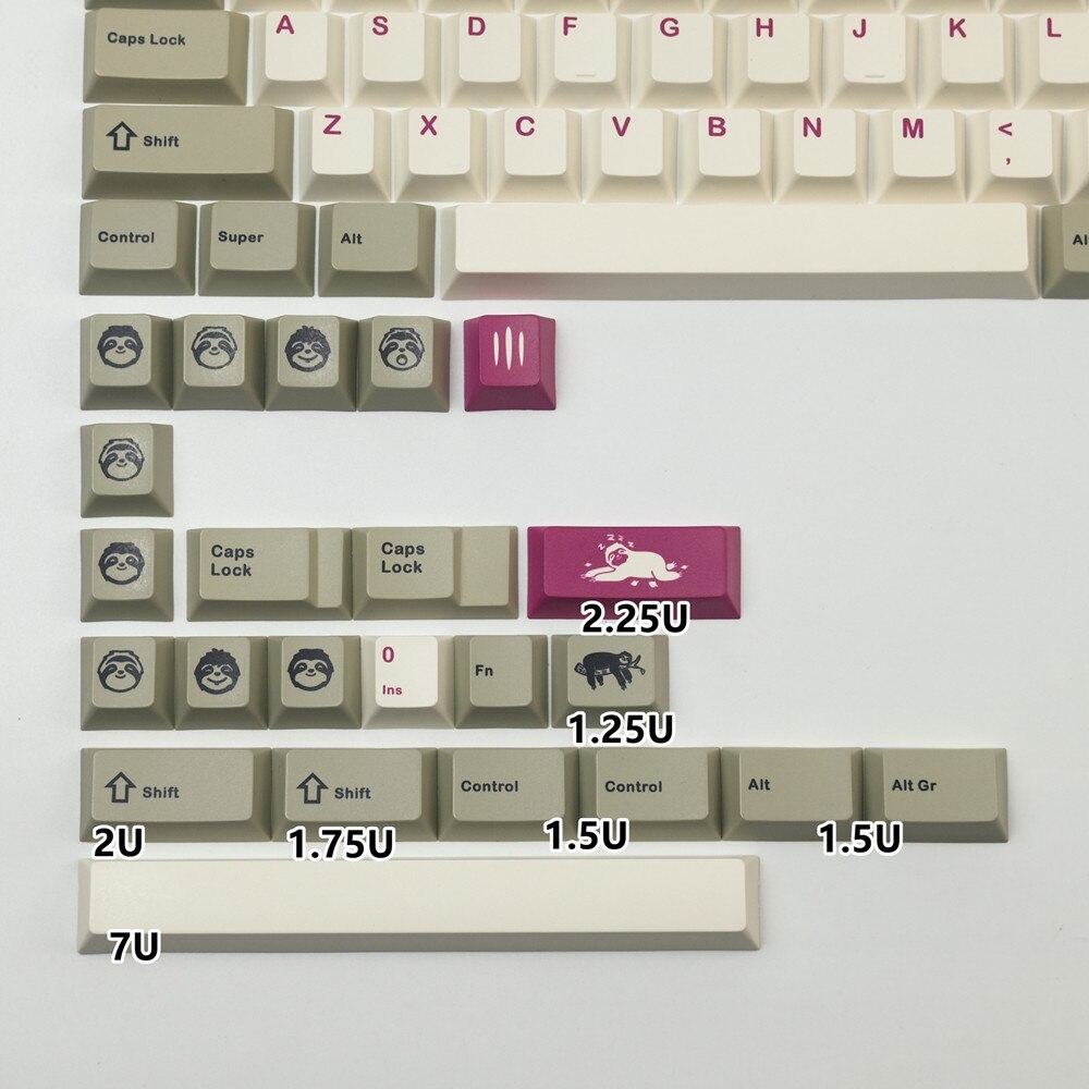 127 Keys Keycaps GMK Sloth PBT Keycaps Cherry Profile DYE-Sublimation For Mechanical Keyboard GK61 64 68 84 87 96 104 108