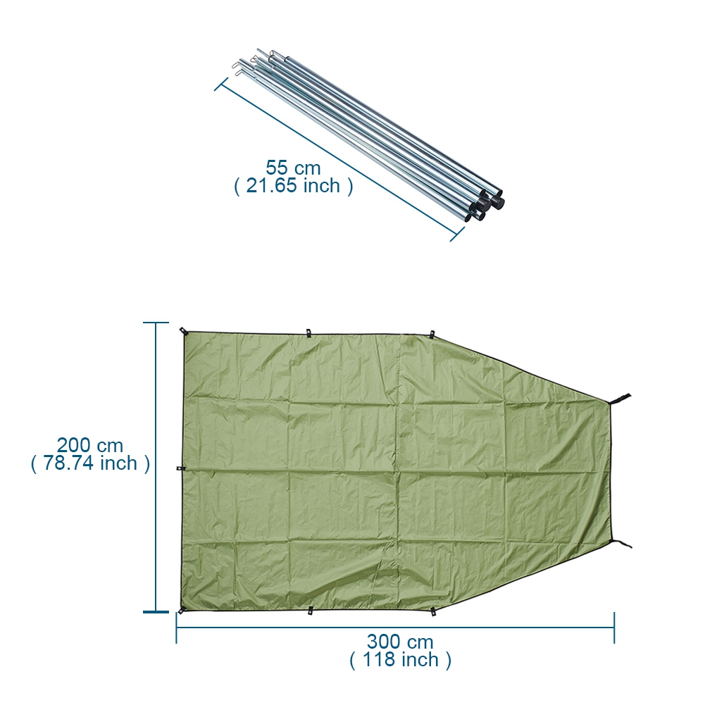 Car Trunk Camping Tent Sunshade Waterproof Portable Car Side Awning Rooftop Sun Shelter Shade for Canopy Outdoor Travel Hiking: 300x200cm