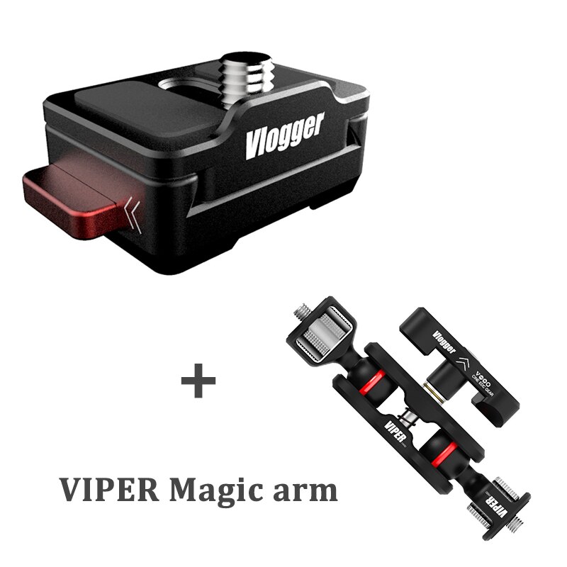 Vlogger Monitor Bracket Stand Quick Release Base Plate for Monitor Flash Light Stand Holder Tripod Mount Quick Release Clamp: with magic arm