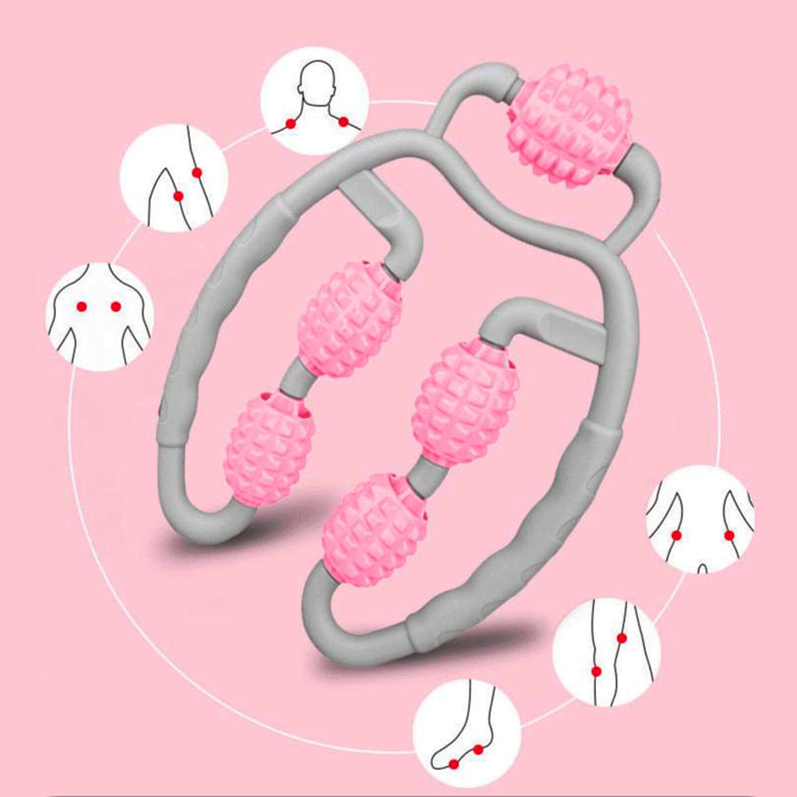 Body Roller Massager Voor Kalveren Benen Armen Tennis Elleboog Spierpijn Stijfheid Been Nek Pijn Zelf Massager Body Onderdelen Roller: Pink