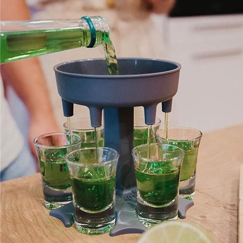6 Shot Glass Dispenser And Holder Wine Glass Rack Beer Beverage Dispenser Shot Glasses Buddys Party Bar Accessories Tools