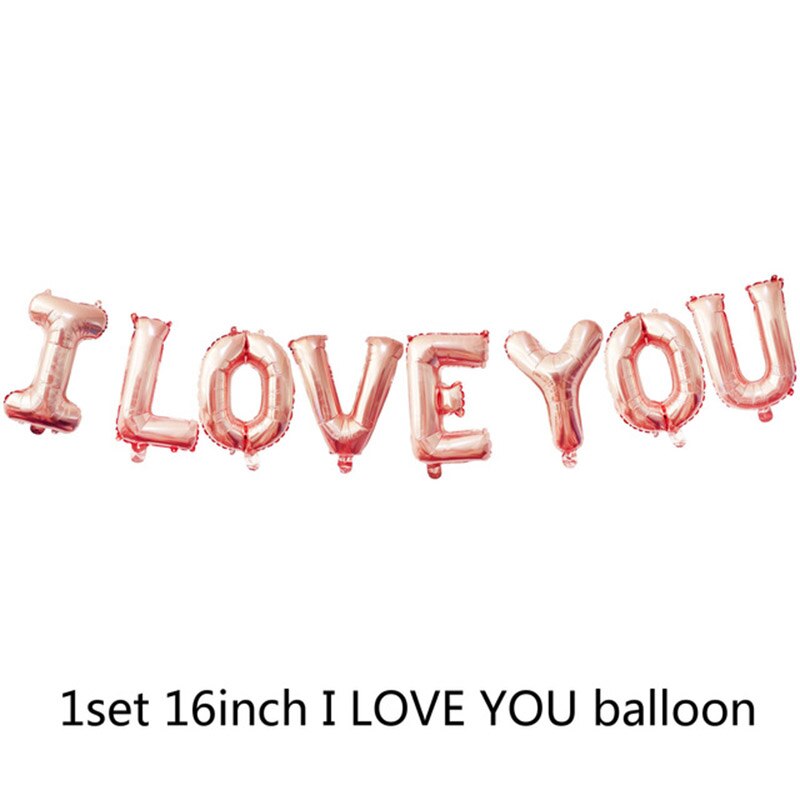 Rose Gold Valentijnsdag Ballonnen Set Siamese Liefde Letters Folie Ballon Verjaardag Wedding Anniversary Party Decoratie Benodigdheden 8D