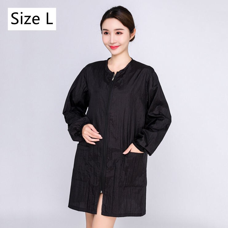 Thin Pet Groomer Work Clothes Not Stick Hair Barber Hairdresser Haircut Overalls Breathable Slightly Waterproof Uniform Y0708: Black long sleeve