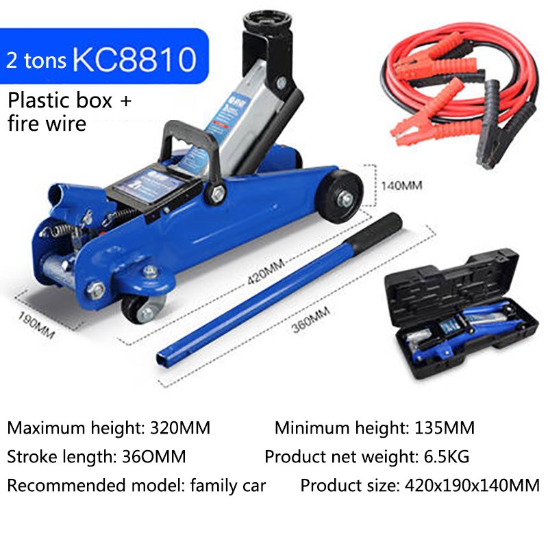 Gato hidráulico Horizontal pequeño y portátil para coche de 2 toneladas, Gato hidráulico para vehículo, herramientas de cambio rápido para neumático Manual de coche doméstico: Package four