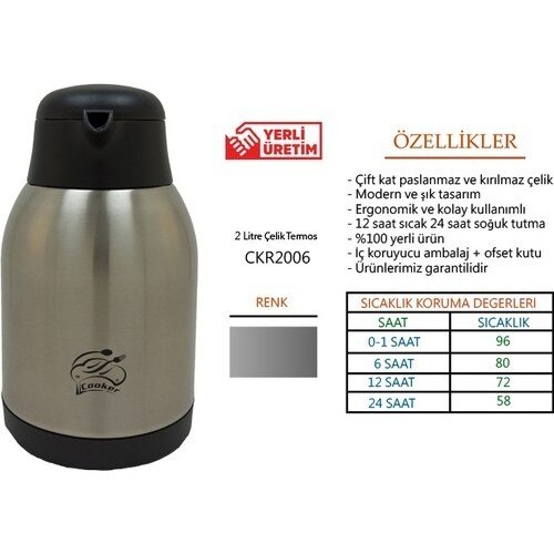 Cocina termo de acero inoxidable 2 Liter-CKR2025