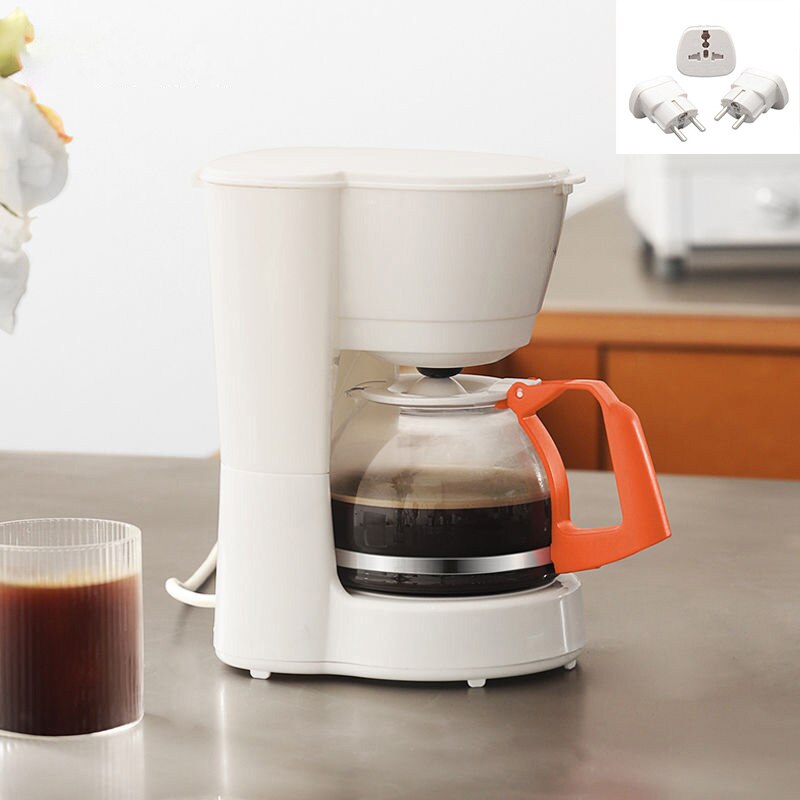 Máquina de Café Americano, cafetera casera, cafetera de goteo automática pequeña, minitetera americana: White 1