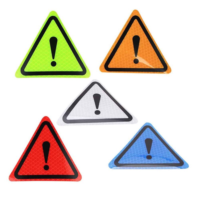 Universal Reflective Sticker Car Bodywork Decorative Paster Motorcycle Triangle Warning Label DIY Reflective Warning Stickers
