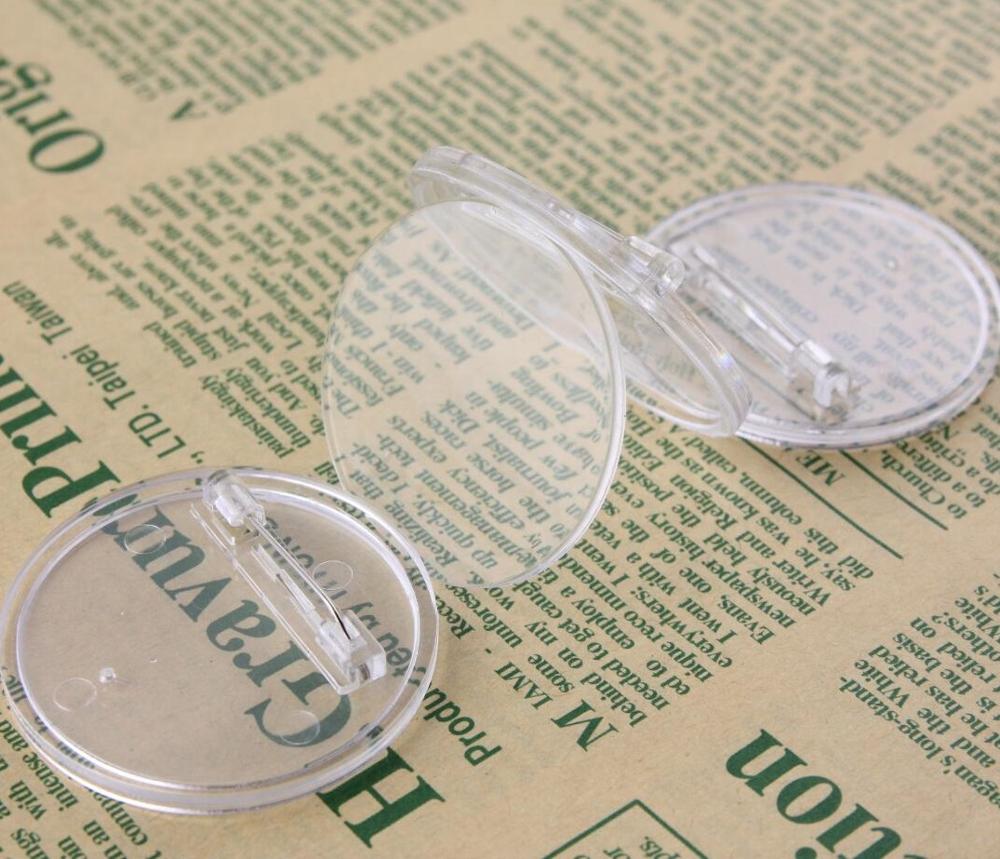 100 piece Transparent blank 65*65mm round acrylic fridge magnet photo frame