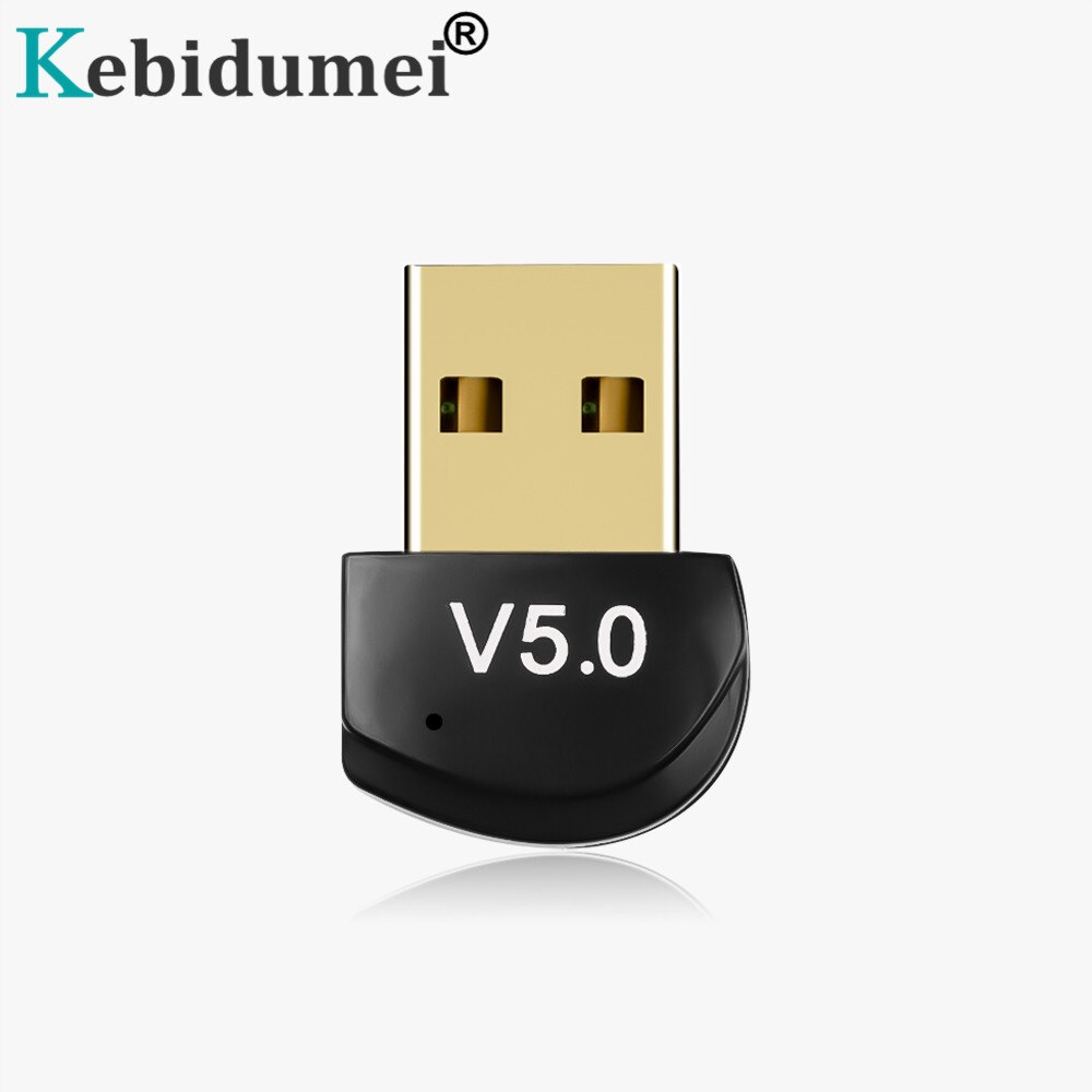 Kebidumei USB Bluetooth Transmitter Adapter V5.0 Music Sound Receiver Bluetooth Dongle for Windows XP Vista 7/8/10 PC Laptop