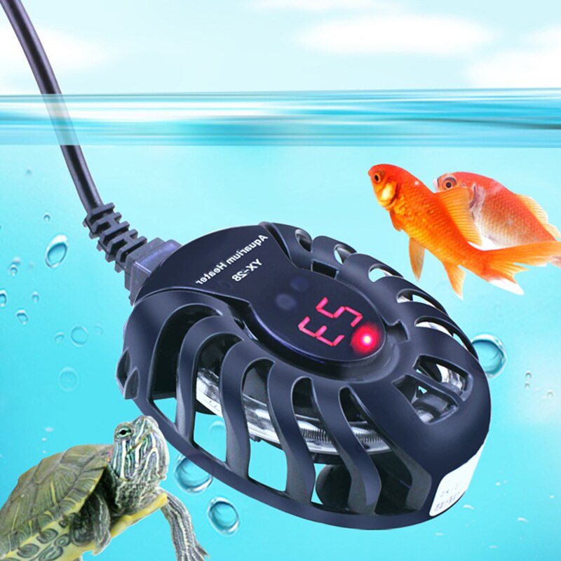 Calentador pequeño para tanque de peces, calentador pequeño para tanque de agua con nivel bajo de tortuga, calentador Digital LED con pantalla, Calefacción Automática a prueba de explosiones y temperatura