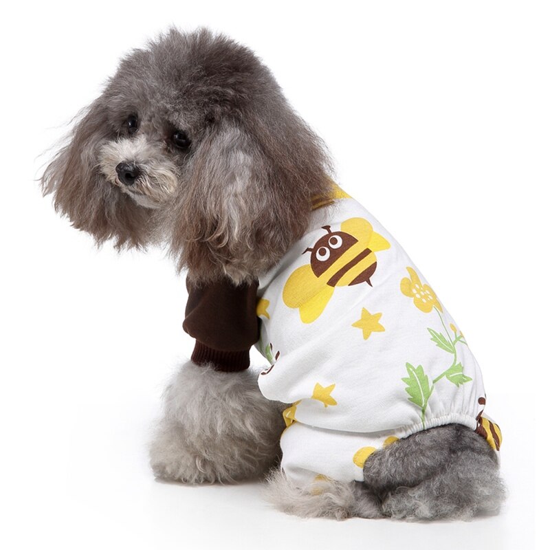 Novo adorável arco-íris imprimir roupas para cães pijamas roupas quentes chihuahua pet filhote de cachorro roupas macacão para cachorro de estimação cachorro
