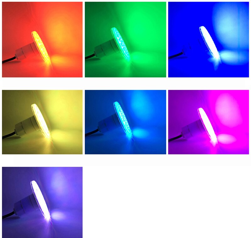 Rgb basseng søkelyset 15w undervanns demning belysning 12v innebygd ledet piscina til brasil markedet flerfarget varm hvit kald hvit: Rgb ingen fjernkontroll