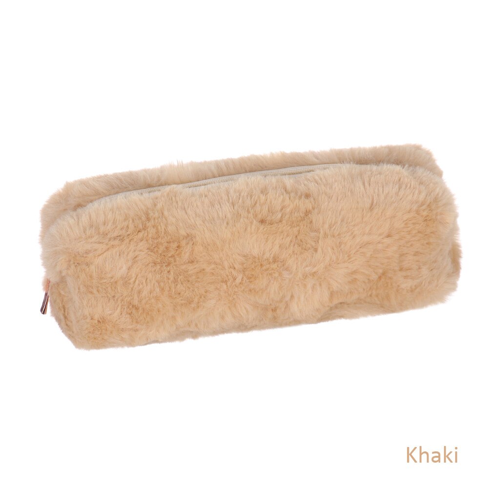 Effen Kleur Pluche Etui Meisjes School Potlood Tas Briefpapier Pencilcase Portemonnee Kawaii Mode Schoolbenodigdheden