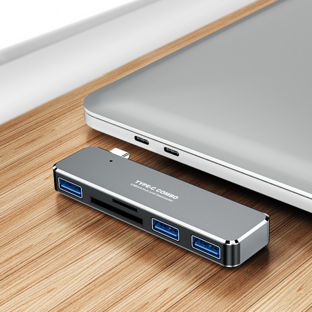 5 In 1 Adapter Universal Splitter Plug And Play Computer Home Office Mini Portable Multifunctional USB3.0 C Hub OTG For IPad Pro