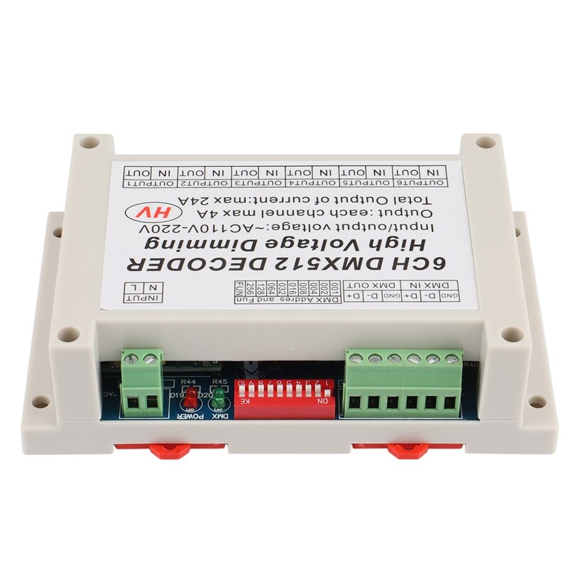 Ac110v - 220v hochvolt-dimmung 6ch dmx 512 decoder 6 kanäle dmx 4a/ ch hv decoder dimmerplatine für lampen