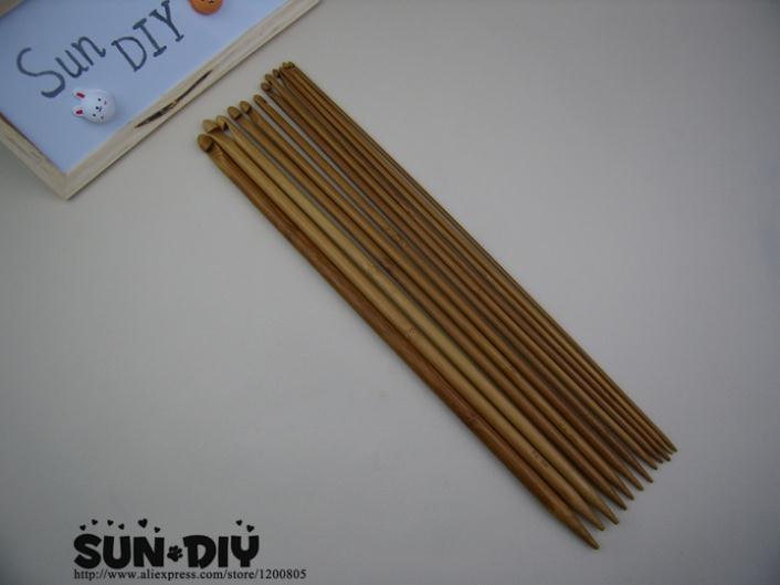 35Cm Bamboo Afghaanse Haaknaald &amp; Single Point 12 Stuks Maat 3.0-10.0Mm Voor Diy breien Hand Ambachten