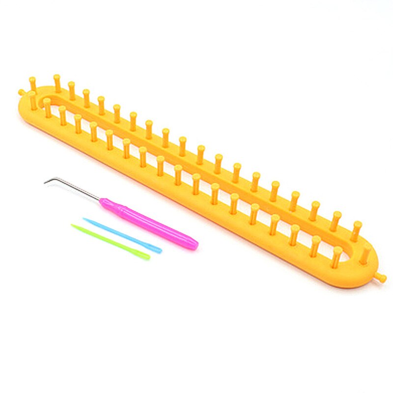 1 Set=4Pcs Rectangle DIY Knitting Loom Scarf Sweater Hat Shawl Stitching Knit Handmade Craft Weaving Braiding Tool: Yellow