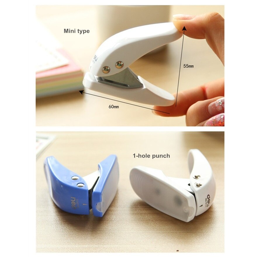 Mini perforateur de papier de 6mm, Type un trou, 1 pièce, accessoires de reliure de papier de bureau, fournitures scolaires A6749