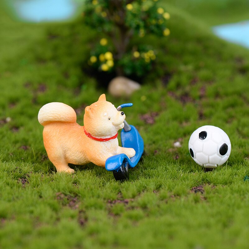 miniature Akita dog resin animal figurines fairy garden modern miniatures home desk decoration living room accessories decor
